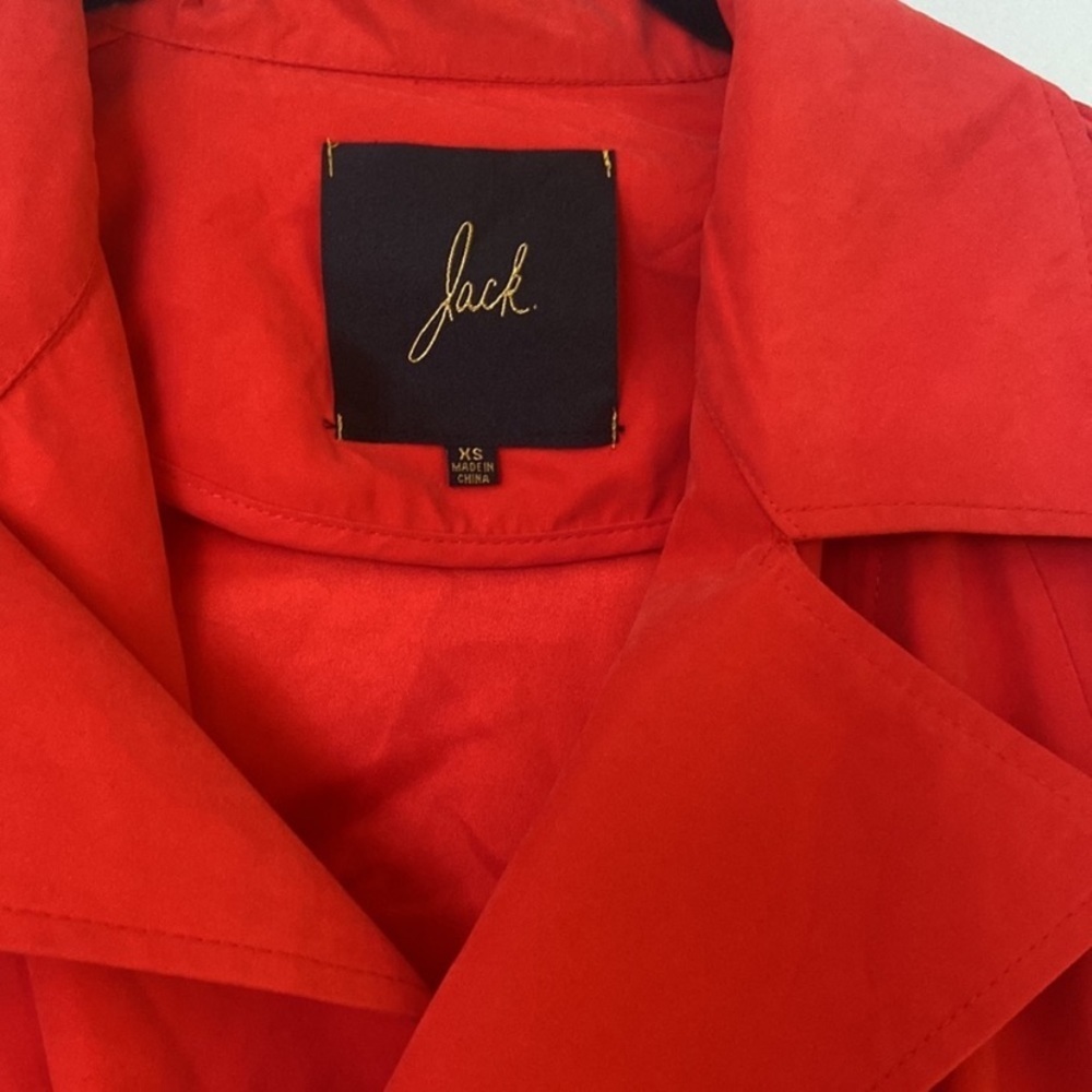 Thin, light spring/fall pea coat in bright red - Picture 2 of 5